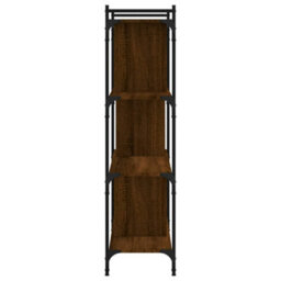 Berkfield Bookcase 4-Tier Brown Oak 76X32X123 Cm Engineered Wood - thumbnail 5