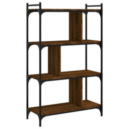 Berkfield Bookcase 4-Tier Brown Oak 76X32X123 Cm Engineered Wood - thumbnail 6