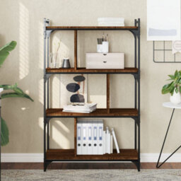 Berkfield Bookcase 4-Tier Brown Oak 76X32X123 Cm Engineered Wood