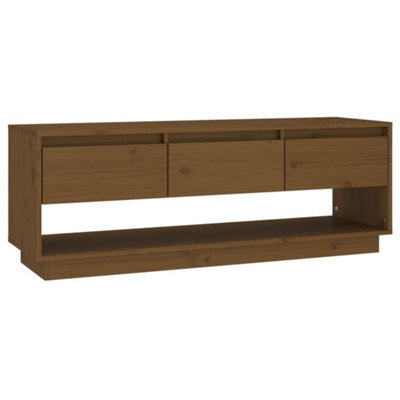 Berkfield Rustic Tv Cabinet Honey Brown 110.5X34X40 Cm Solid Wood Pine - image 1