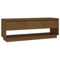 Berkfield Rustic Tv Cabinet Honey Brown 110.5X34X40 Cm Solid Wood Pine