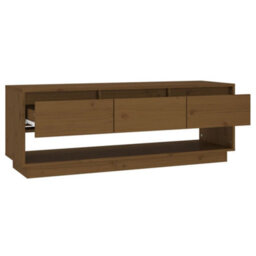 Berkfield Rustic Tv Cabinet Honey Brown 110.5X34X40 Cm Solid Wood Pine - thumbnail 4