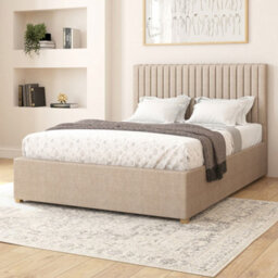 Aspire Grant Electric Adjustable Bed Upholstered With Pocket Sprung Mattress Uk Made, Eire Linen Natural, Size Double - thumbnail 1