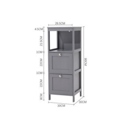 Thehotsale Wooden Bathroom Cabinet Freestanding Storage With Smooth Drawers 80Cm H X 30Cm W X 30Cm D - thumbnail 7