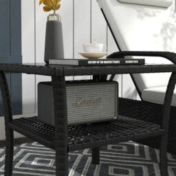 Black Rattan Effect Garden Side Table Outdoor Coffee Bistro Patio Furniture Unit - thumbnail 4
