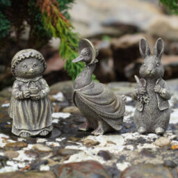 Burgess Set 3 Jemima Puddle Duck + Peter Rabbit + Mrs Tiggywinkle Resin Ornament Statue Home Garden Ornament Mini Sculpture Decoration - thumbnail 1