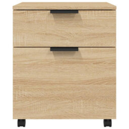 Walplus Mobile File Cabinet With Wheels Sonoma Oak 45X38X54 Cm Engineered Wood - thumbnail 3