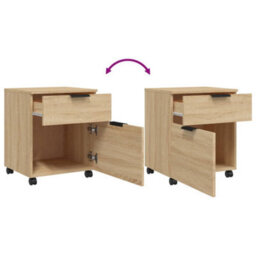 Walplus Mobile File Cabinet With Wheels Sonoma Oak 45X38X54 Cm Engineered Wood - thumbnail 6