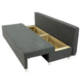 Sofa Bed With Pouffe Dover Set Storage Container Light Grey - thumbnail 4