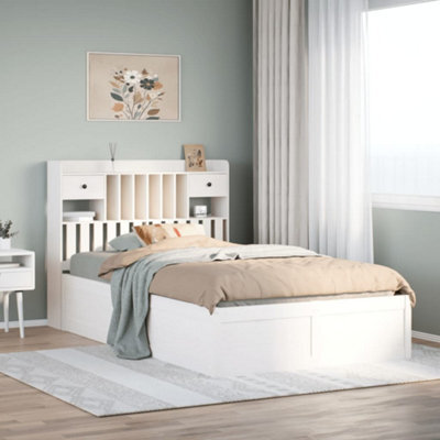 Berkfield Bed Frame Without Mattress White 135X190 Cm Double Solid Wood Pine - image 1