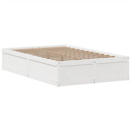 Berkfield Bed Frame Without Mattress White 135X190 Cm Double Solid Wood Pine - thumbnail 5