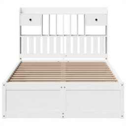 Berkfield Bed Frame Without Mattress White 135X190 Cm Double Solid Wood Pine - thumbnail 4