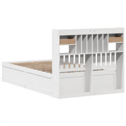 Berkfield Bed Frame Without Mattress White 135X190 Cm Double Solid Wood Pine - thumbnail 7