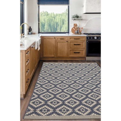 Melrose Eden Genesis Navy Indoor Outdoor X-Large Area Rug 3mm Pile Height - 200/290Cm - image 1