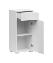 Impact Furniture White Bathroom Cabinet Freestanding Storage Unit With Drawer White Gloss Slim Narrow 400mm Floor Unit Spice - thumbnail 5