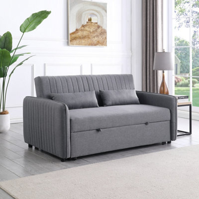 Flintshire Furniture Carys 2 Seater Pull Out Sofa Bed In Grey - image 1