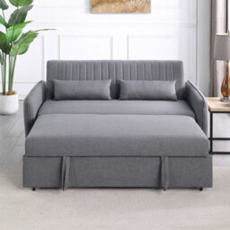 Flintshire Furniture Carys 2 Seater Pull Out Sofa Bed In Grey - thumbnail 5
