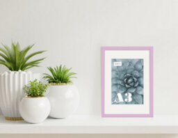 A3 Lilac Picture Frame With Mount For A4 (21 X 29.7Cm -8.3 X 11.7In) Poster, Photo, Artwork, Or Print. - thumbnail 4