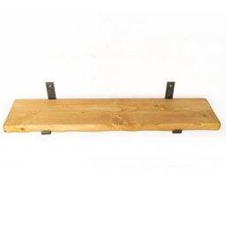 Toolty Rustic Handmade Wall Shelf, Wall Mounted, 120Cm X 17.5Cm Up Design, Old Oak, Handcrafted Vintage Style - thumbnail 4