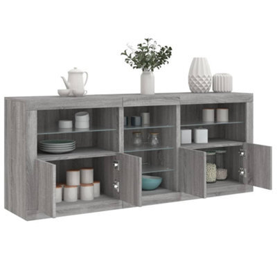 Berkfield Sideboard With Led Lights Grey Sonoma 162X37X67 Cm - image 1