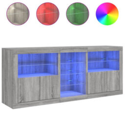 Berkfield Sideboard With Led Lights Grey Sonoma 162X37X67 Cm - thumbnail 5