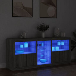 Berkfield Sideboard With Led Lights Grey Sonoma 162X37X67 Cm - thumbnail 3