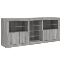 Berkfield Sideboard With Led Lights Grey Sonoma 162X37X67 Cm - thumbnail 6