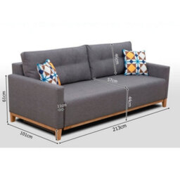 Ariel Fabric Sofa Bed With Foam Wave Springs Wooden Frame Loose Back Cushions Storage 213 X 101 X 91 Cm Brown - thumbnail 4