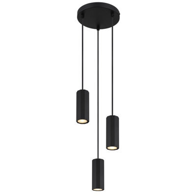 Luminosa Lighting Luminosa James Cluster Pendant Ceiling Light Matt Black 3X Gu10 - image 1
