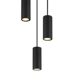 Luminosa Lighting Luminosa James Cluster Pendant Ceiling Light Matt Black 3X Gu10 - thumbnail 3