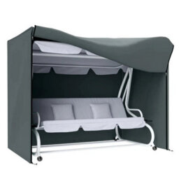 Three Seater Swing Chair Weatherproof Cover Grey Outdoor Garden Patio Grey Cover - thumbnail 1