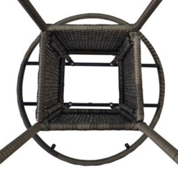 Outsunny Outdoor Pe Rattan Dining Table W/ Wood-Plastic Composite Top, Grey - thumbnail 9