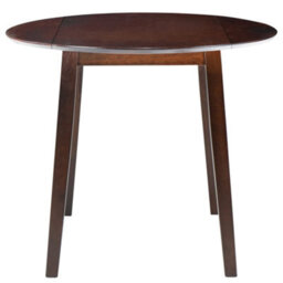 Berkfield Drop-Leaf Dining Table Round Mdf Brown - thumbnail 4