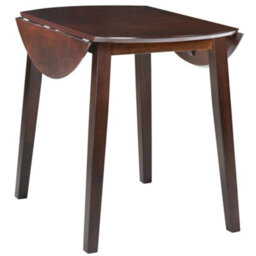 Berkfield Drop-Leaf Dining Table Round Mdf Brown - thumbnail 2