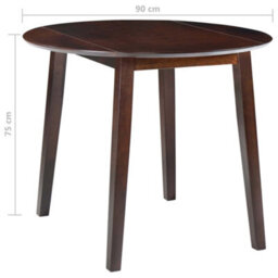 Berkfield Drop-Leaf Dining Table Round Mdf Brown - thumbnail 6