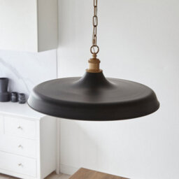 Luminosa Lighting Luminosa Afragola Dome Pendant Ceiling Light Matt Black, Satin Gold Paint - thumbnail 5