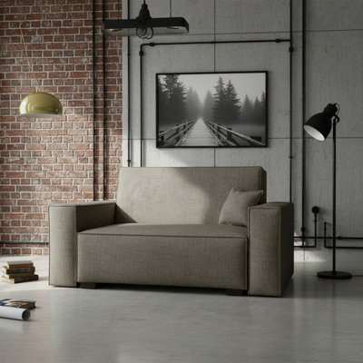 Viva Vox Ii Upholstered Sofa Bed With Sleeping Function And Bedding Storage Wooden Legs 152X88X102Cm Beige - image 1