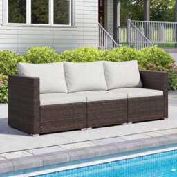 Gainoom 3-Piece Outdoor Wicker Sectional Sofa Set Pe Rattan Modular Couch With Thick Cushions - thumbnail 4
