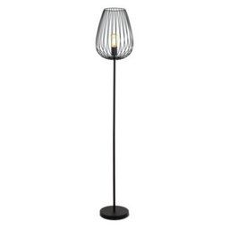 Elegant Black Steel Standing Floor Lamp For Modern Living Rooms