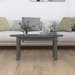 Berkfield Coffee Table Grey 80X40X35 Cm Solid Wood Pine - thumbnail 3