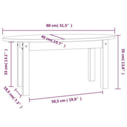 Berkfield Coffee Table Grey 80X40X35 Cm Solid Wood Pine - thumbnail 9