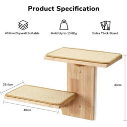 Cat Wall Shelves ,2 Platform Cats Wall Shelf, Tree Shape Wall-Mount - thumbnail 2