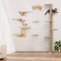 Cat Wall Shelves ,2 Platform Cats Wall Shelf, Tree Shape Wall-Mount - thumbnail 3