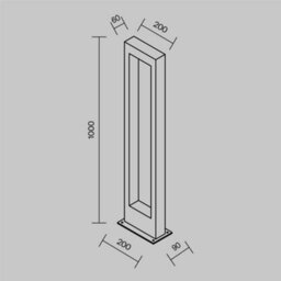 Luminosa Lighting Luminosa Bonn 100Cm Outdoor Bollard Graphite 3000K 550Lm Ip65 - thumbnail 3