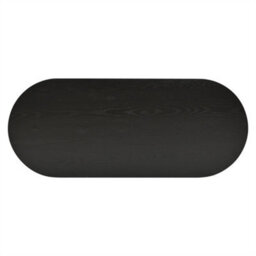 Abrihome Modern Coffee Table, Oval Center Table, Spray-Painted End Table, Simple Sofa Table, Side Table, Mdf, 119.7X49.8X35.5 Cm, Black - thumbnail 3