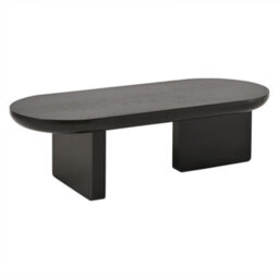 Abrihome Modern Coffee Table, Oval Center Table, Spray-Painted End Table, Simple Sofa Table, Side Table, Mdf, 119.7X49.8X35.5 Cm, Black - thumbnail 6