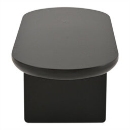 Abrihome Modern Coffee Table, Oval Center Table, Spray-Painted End Table, Simple Sofa Table, Side Table, Mdf, 119.7X49.8X35.5 Cm, Black - thumbnail 4