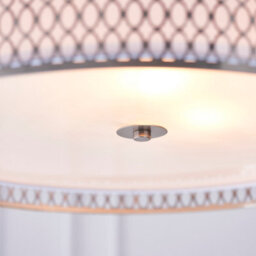 Anson Lighting Cuba 3Lt Pendant Light Finished In Satin Nickel Plate, White Fabric And Frosted Glass - thumbnail 6