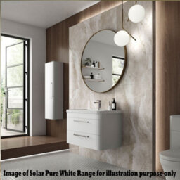 Hudson Reed Solar Floor Standing 2 Drawer Vanity Unit & Polymarble Basin, Pure White Matt, 800 X 840 X 450mm - thumbnail 4