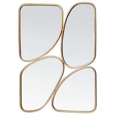 Beliani Wall Mirror Diancey 70 Cm 100 Cm Metal Gold - image 1